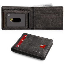 Wallet for Men Slim 11 Credit Card Holder Slots Leather RFID Blocking Small Thin Men's Wallet Bifold Minimalist Front Pocket Large Capacity Box