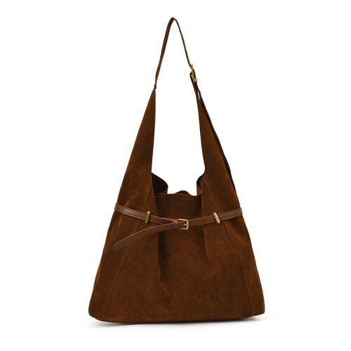 Γυναικεία Τσάντα Χιαστί Faux Suede Μεγάλη Τσάντα Hobo Light