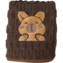 Serviette de bain enfant Capybara en polaire corail douce et moelleuse