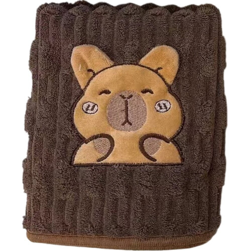 Παιδική πετσέτα μπάνιου Capybara από απαλό, αφράτο φλις κοραλί