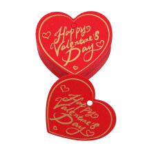 100pcs Heart/Round Pendant for Valentines Day Gifts and Decorations Cardstock Labels Hot Stamping Letter Print Card