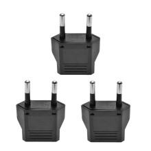 European Travel Plug Adapter (3 pcs), US to EU, Pure Copper, Compatible with Laptop/Smartphone/Tablet