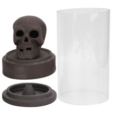 Relieve Stress Ceramic Incense Burner Backflow Incense Burner Skull Decor Led Light Waterfall Smoke Effect Windproof Aromatherapy Decoration For