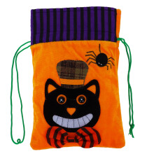 Halloween-godispåse Tygpresentpåse med dragsko Halloween-festtillbehör Återanvändbara tygpåsar i säckväv Söta Halloween-element Tvättbara