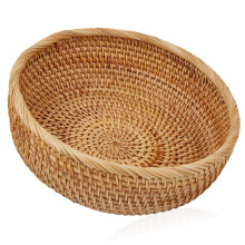 Corbeille à fruits ronde en rotin tressé à la main, 22 cm (8,6 pouces)