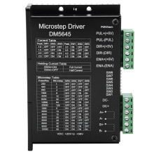 Driver CNC de micropasso com tecnologia de retificação síncrona, proteção contra sobrecorrente e sobretensão para controle estável do motor.