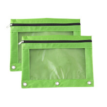 Trousse à crayons pour classeur à 3 anneaux avec fenêtre transparente et