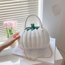 Sac à main en forme de citrouille pour femme, blanc