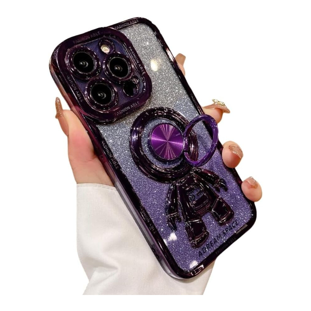 Electroplated Astronaut Ring Phone Case With Invisible 9341593943666