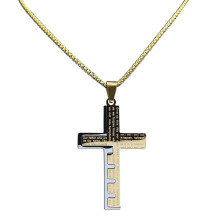 This minimalist men's stainless steel cross pendant from exudes style and elegance. Suitable for everyday wear, it complements various outfits.