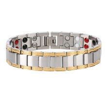 Nickel Free Material Magnetic Therapy Bracelet For Improved Blood Circulation Fold Over Clasp Design In Luxury Jewelry Box Packaging