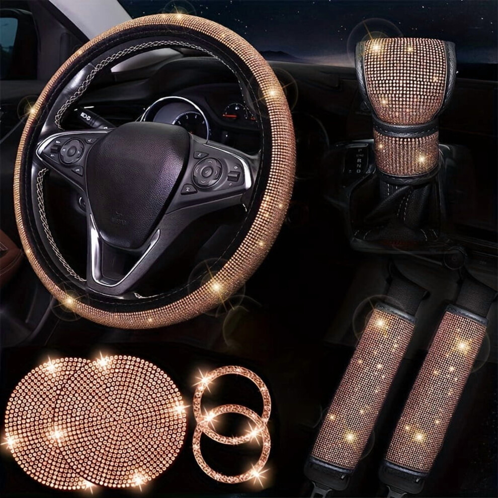 Shiny Rhinestone Car Interior Decoration 8Pcs Set Â Stylish All-Season Vehicle Decor, Compatible With Most Cars 9399596675893
