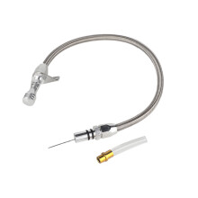 Easy Maneuvering Flexible Transmission Dipstick Firewall Mount Design Stainless Steel Braided Housing Compatible With Chevrolet Chevy GM Transmission