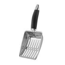 Cats Litter Scooper with Deep Shovel Rubber Handle Metal Scoops Hollow Poop Sifter Ergonomic Metal Handle