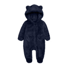 Baby Jumpsuit Baby Snowsuits Winter Romper with Hood Bear Snowsuit Boy and Girl One Piece Suit for 0-12 Months, Navy, 0-3 Months
