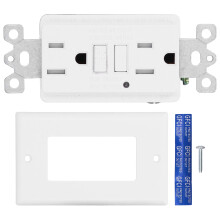 Tomacorrientes GFCI con autodiagnóstico y cargadores USB, protección contra fallas a tierra a prueba de manipulaciones, enchufe de pared con