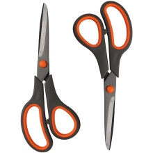 8" Scissors 2-Pack, Ultra Sharp Titanium Blades, Comfort-Grip Handles, Sturdy & Compatible with Sharp Scissors for Office