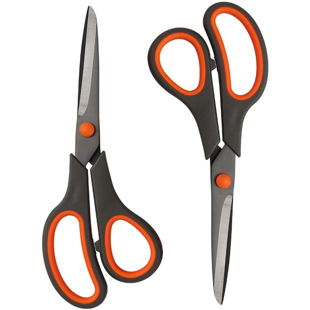 8" Scissors 2-Pack, Ultra Sharp Titanium Blades, Comfort-Grip Handles, Sturdy & Compatible With Sharp Scissors For Office 9399596676098