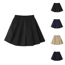 Flickors elastiska midjeveckade kjol skoluniform