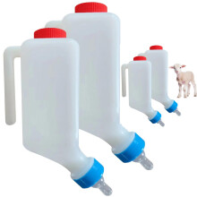 4Pcs Baby Bottles, 800ml Lamb Baby Bottle with Scale Hanging Plastic Milk Feeder Bottle Little Goat Calf Sheep Nursing Bottle with Handle