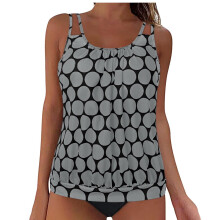 Tankini zwempakken voor dames: bedrukte tanktop met short, 2-delige zwemset met buikcorrigerend effect.