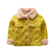AWZXDE Toddler Boys Girls Long Sleeve Solid Thickened Winter Coat Kids Coat Windproof Warm Cozy Outerwear For Cold Weather Wear Yellow