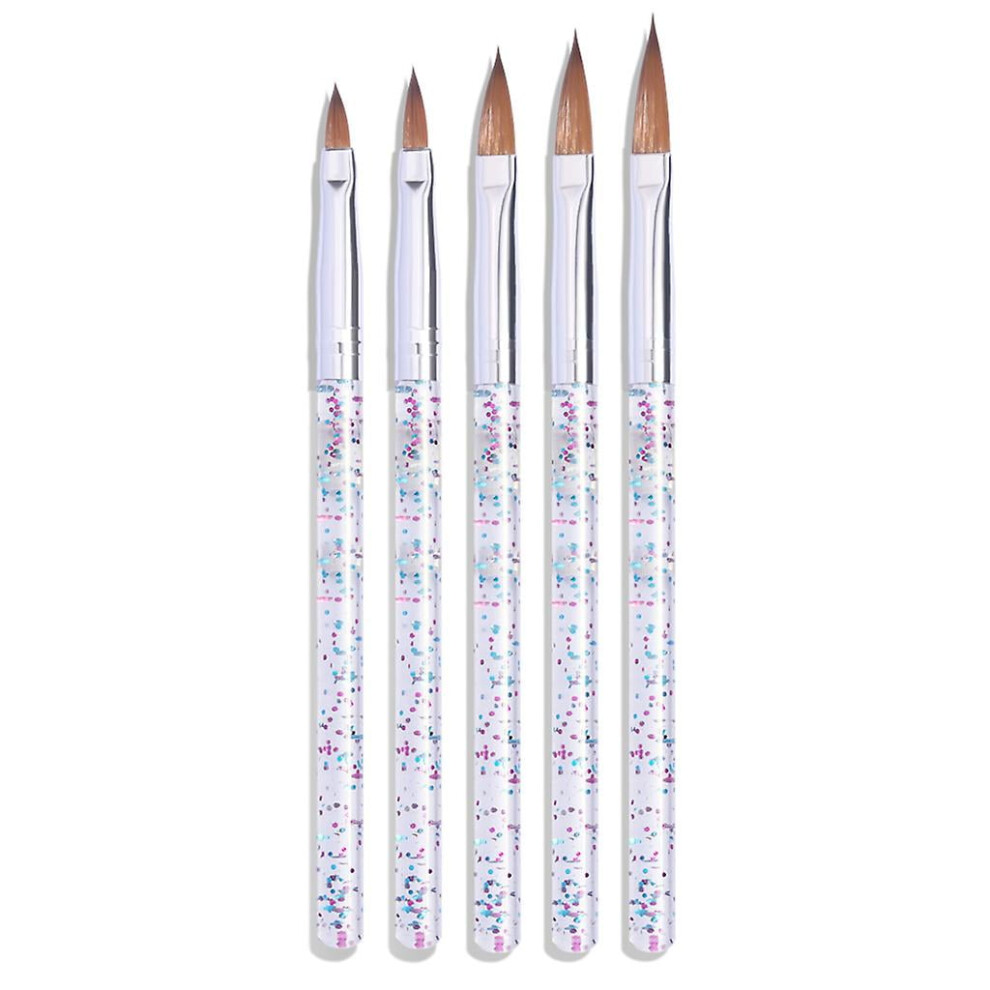 Nail Art Brush Design Tip Round Flat Painting Drawing Carving Dotting Pen Builder Liner Acrylic Gel Uv Polish Tools