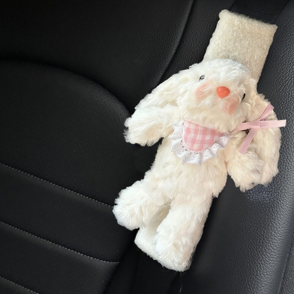 Seat Belt Cover Pad, Cute Kawaii Animal Bunny Seatbelt Covers, Winter Plush Fluffy Soft Seat Belt Cover, Cartoon Car Seat Strap Pads For Adults 9399596184906