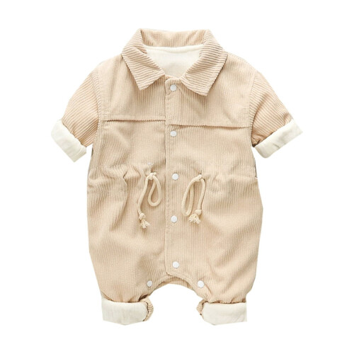 Toddler Jumpsuit Soft Thick Warm White Drawstring