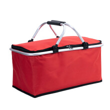 30L Thermal Picnics Bag with Padded Handles Foldable Container Waterproof Shopping Basket for Convenient Travel Use