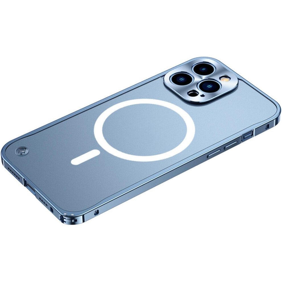 Metal Aluminum Alloy Magsafe Case For Iphone 14 Â Clear Frosted Back, Metal Lens Protection, Compatible With Magsafe 9558633981803