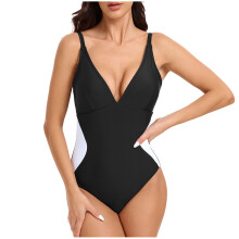 Costum de baie dintr-o singură piesă pentru femei, cu control al abdomenului și decolteu adânc în V