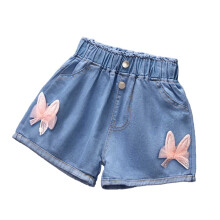 AWZXDE Girls Denim Shorts For Girls With Floral And Motif Casual Fashion Summer Shorts Comfortable Stretch Fit Red,9-10 Years