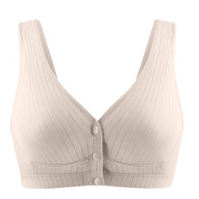 Borstvoedingsbeha's van katoen, draadloos, naadloos, ondersteunend, met drukknoopsluiting aan de voorkant, gewatteerde bralettes.