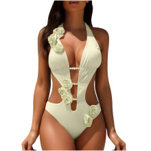 Women's 3D Floral Cut-Out One-Piece Swimsuit