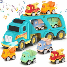 5-in-1 Construction Truck Toys for Kids 3-7, Compatible with City Vehicles, Birthday Gift for Toddlers