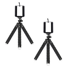 2pcs Flexible Tripod Portable Adjustable Tripod Stand with Clip Bracket Mount Holder for Cellphone Action Camera