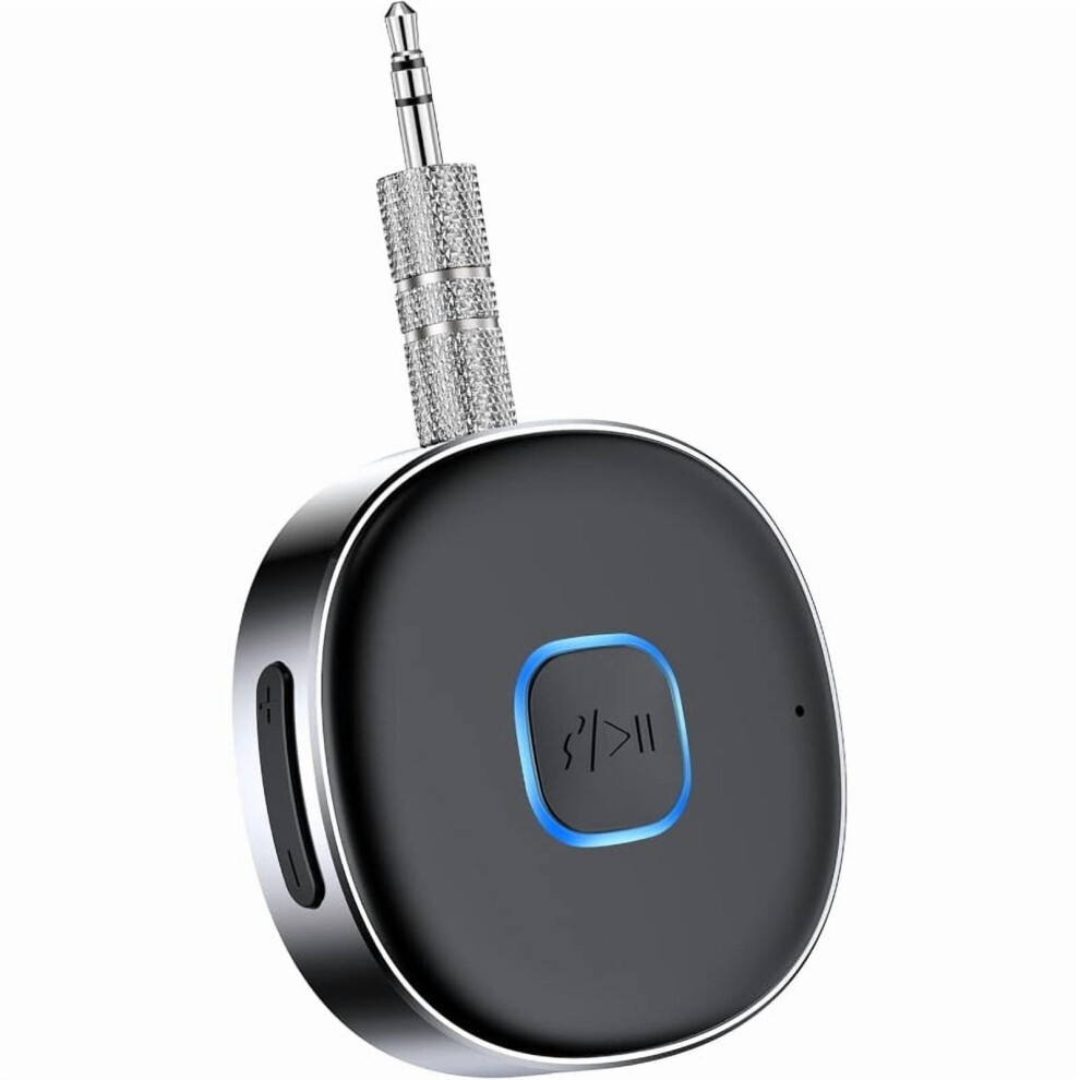 Bluetooth 5.0 Receiver For Car/Home Stereo, 3.5Mm Aux Adapter, 16H Battery, Compatible With Wi Headphones & Speakers Light/Red 9558633983289