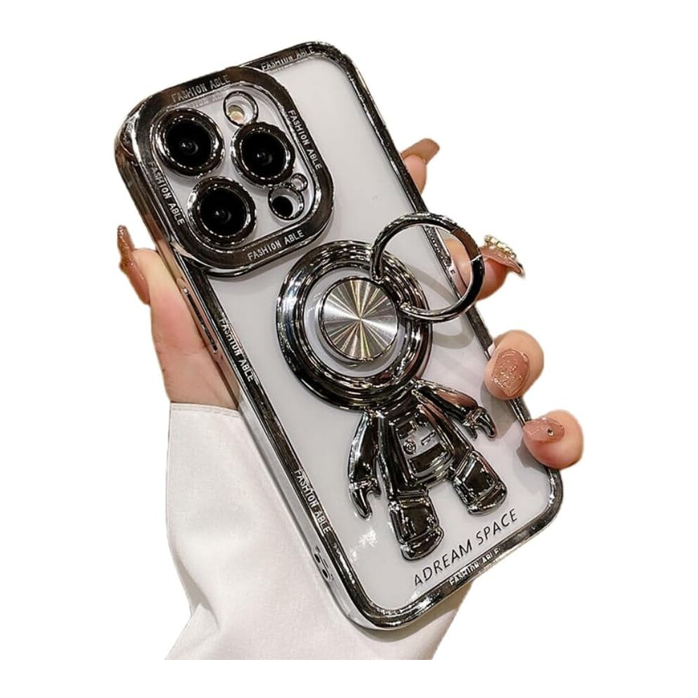 Electroplated Astronaut Ring Phone Case With Invisible 9336866108682