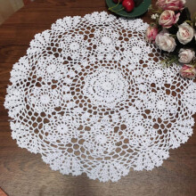 Crochet cotton placemats handmade 2 pcs 16 inch