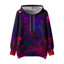 Damen-Oversize-Hoodie mit Tasche und Grafikprint, lang
