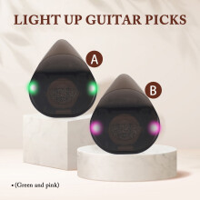 2-Pack Multi-Color Glowing Guitar Picks Plastic for Electric, Acoustic, and Ukulele Guitars