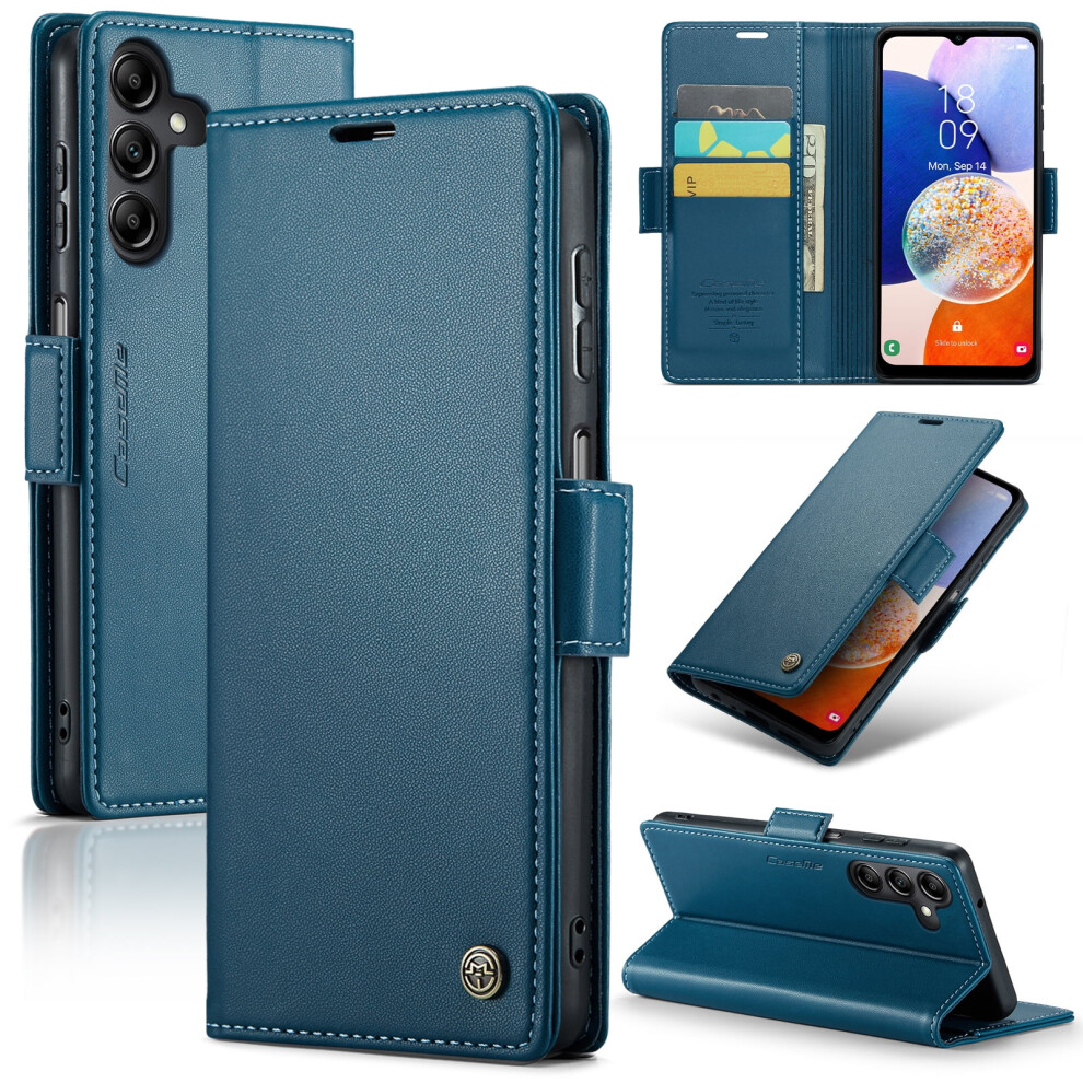 Caseme Leather Wallet Case For Compatible With Samsung Galaxy A14 (6.6"), Rfid Blocking, Magnetic Clasp & Kickstand 9485826573371