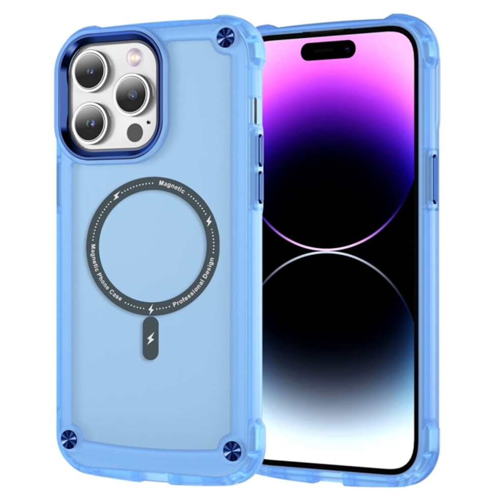 Shockproof Slim Magnetic Case For Iphone 15 Pro 6.1" Â Magsafe Compatible, Translucent Matte Blue 9485826573203