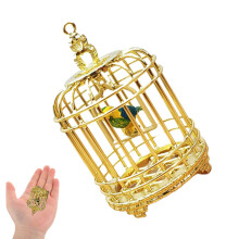 Mini House Ornament Small Birdcage Decor Golden 1 Piece