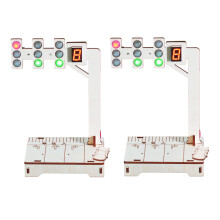 2 Sets Diy Stem Toy: Wooden Traffic Light Model Kit For Kids Teens