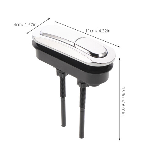 Silver Dual Flush Toilet Push Button Durable ABS Replacement 2