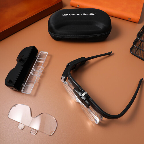 USB Rechargeable Headband Magnifier with LED Light Hands Free 1