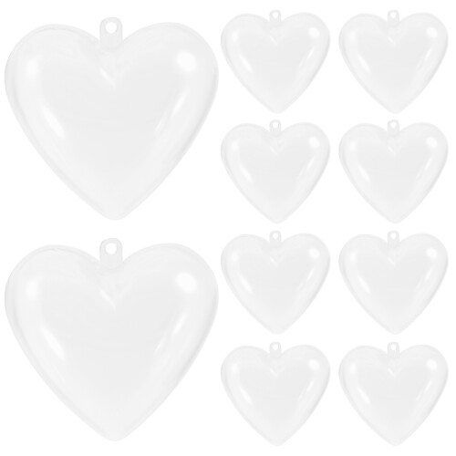 10 unid. bola plástico transparente coração enchível para decoração 2