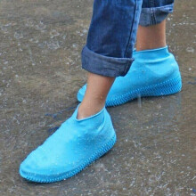 (Blue, S) Waterproof Shoe Cover, Non-Slip, Size 26-46